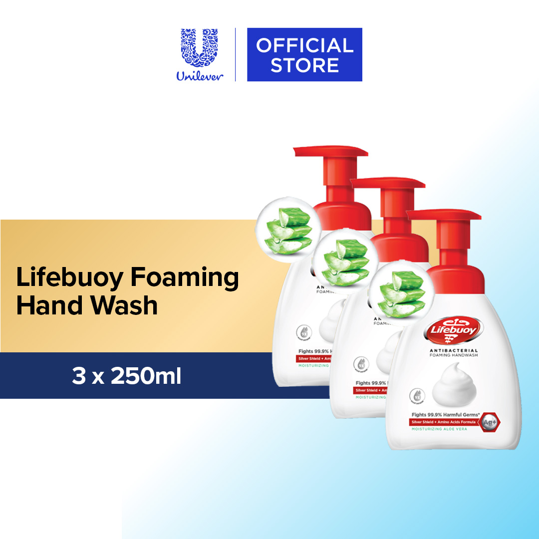 [Bundle of 3] Lifebuoy Antibacterial Foaming  Aloe Vera Hand Wash 250ml