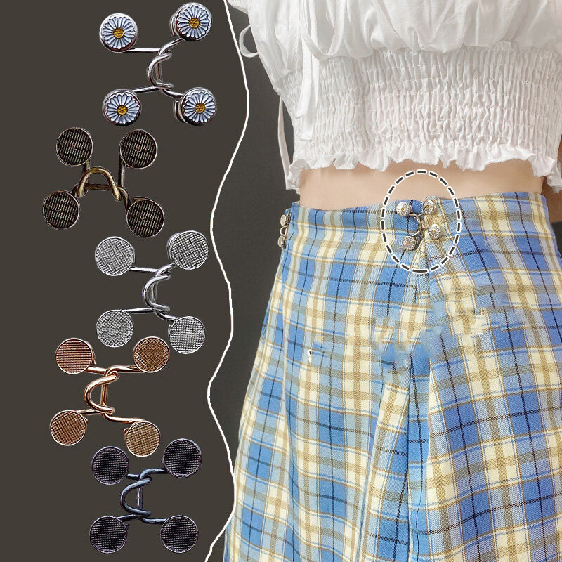 Women's Brooch Set Tighten Waist Brooches for Women Skirt Pants Jeans Adjustable Waist Clip Metal Pins Clothing Accessories